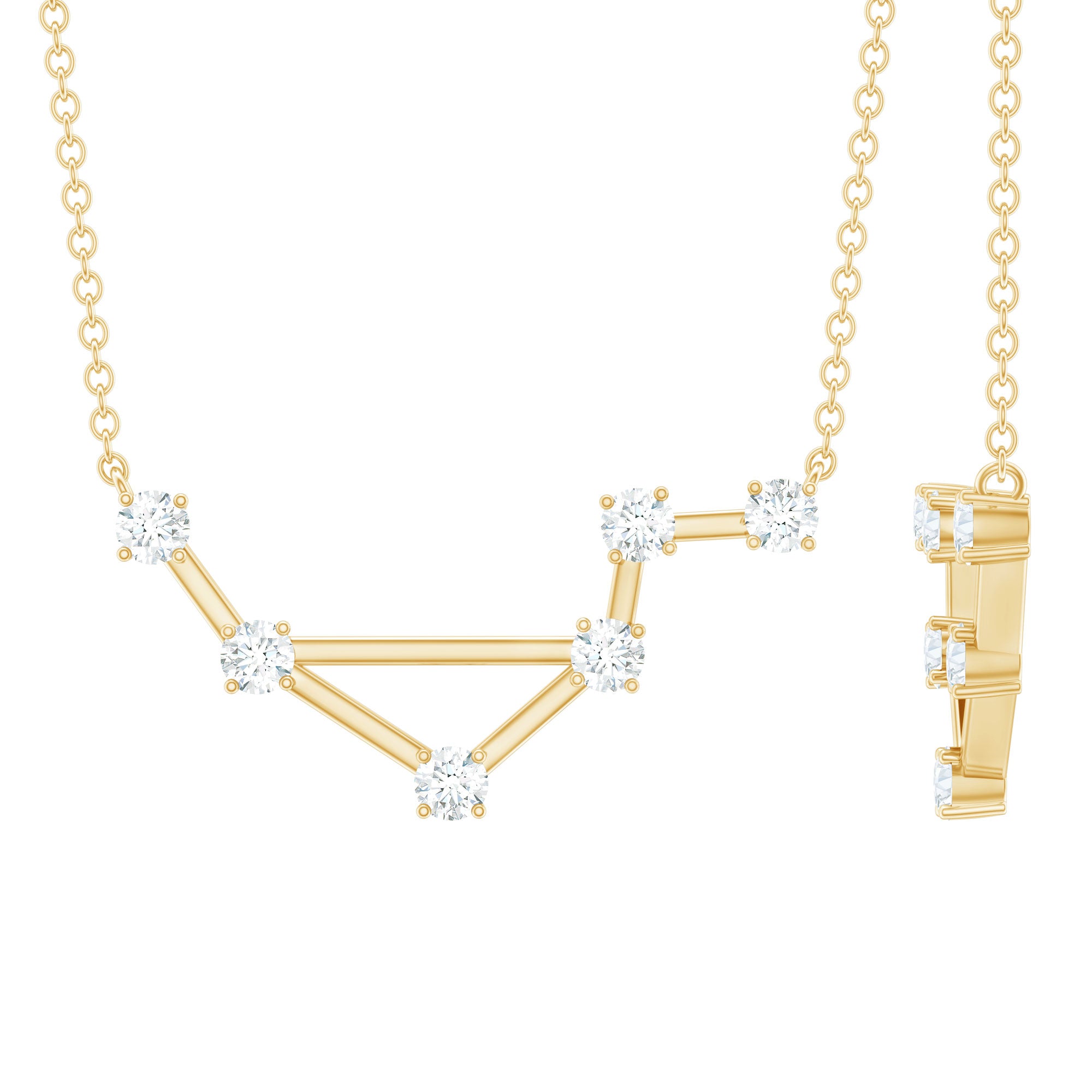 Certified Moissanite Libra Constellation Necklace D-VS1 - Rosec Jewels