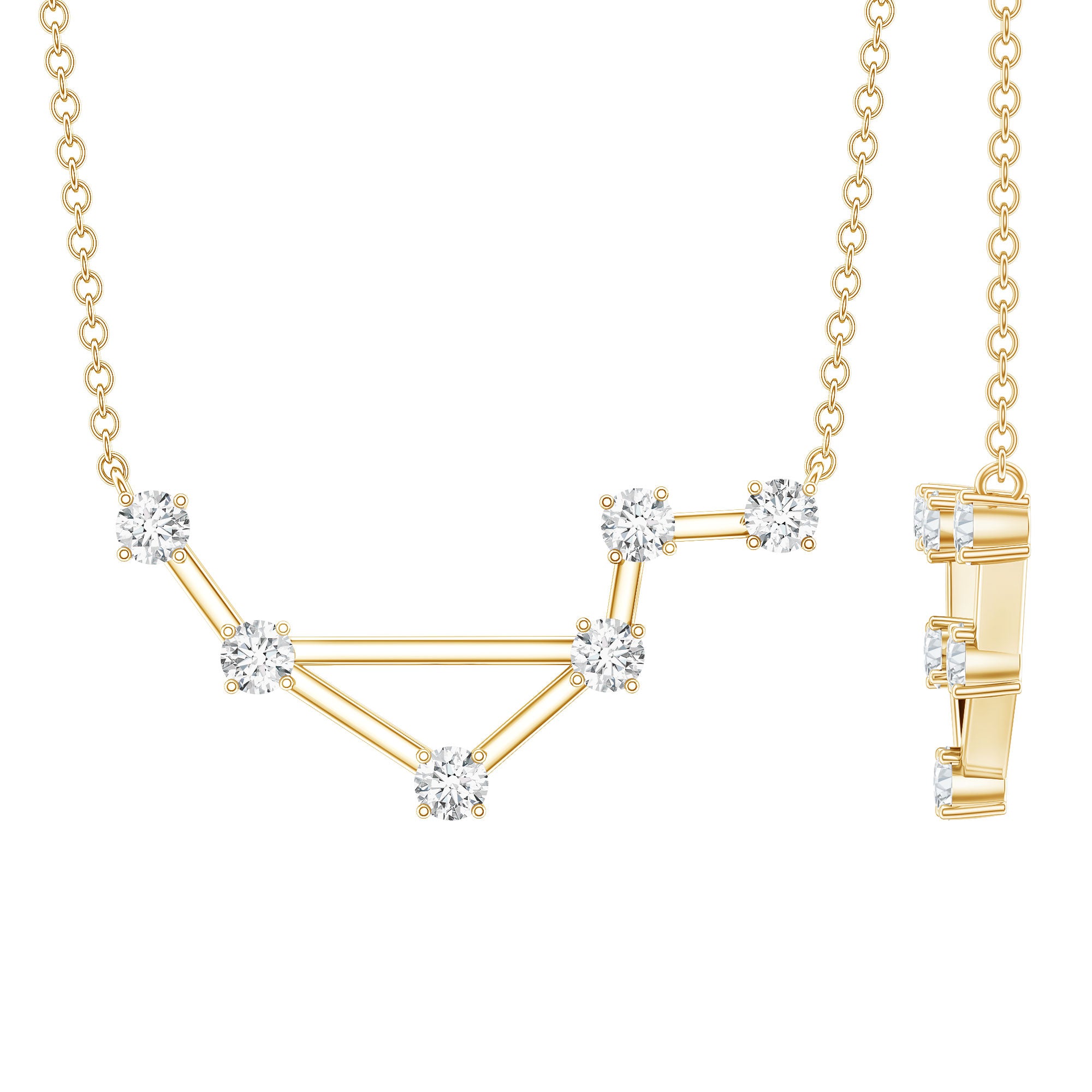 Certified Moissanite Libra Constellation Necklace D-VS1 - Rosec Jewels