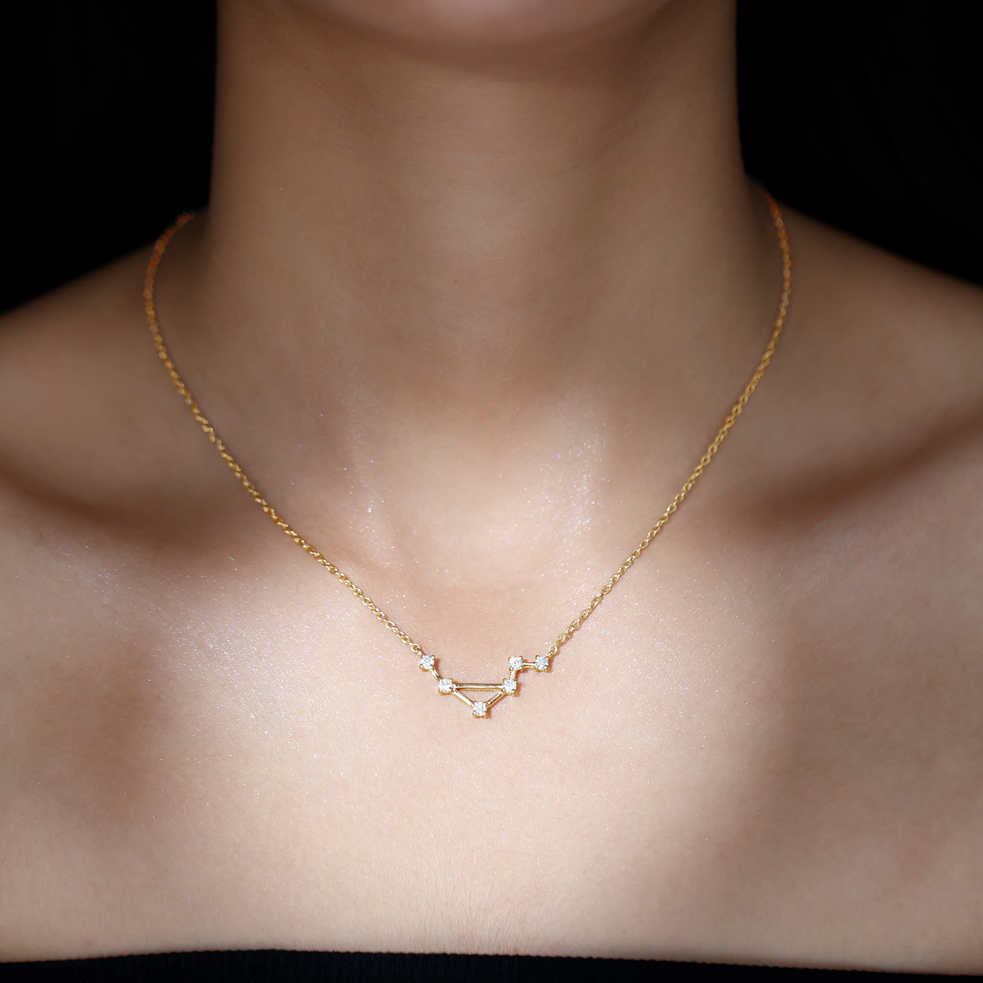 Certified Moissanite Libra Constellation Necklace D-VS1 - Rosec Jewels