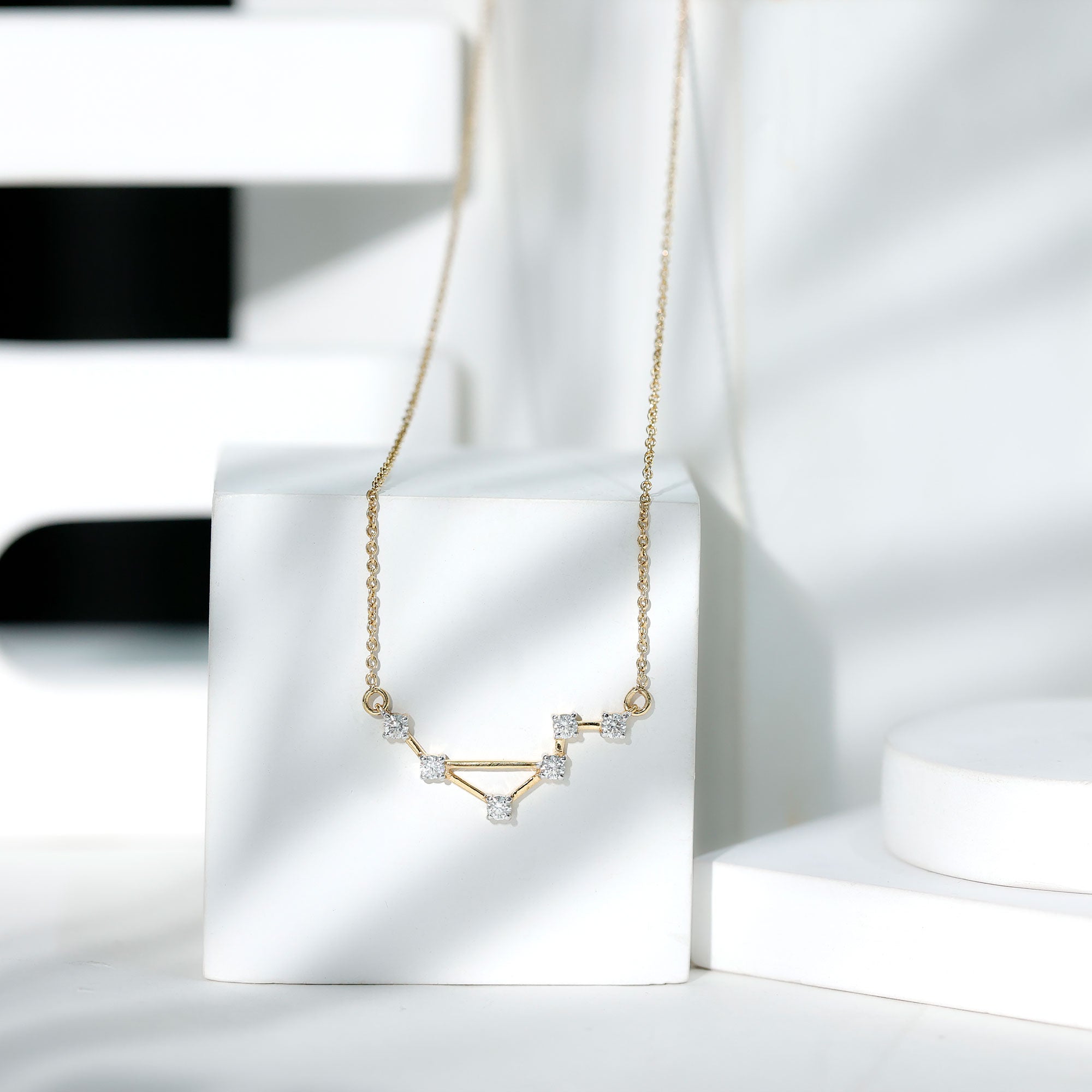 Certified Moissanite Libra Constellation Necklace D-VS1 - Rosec Jewels