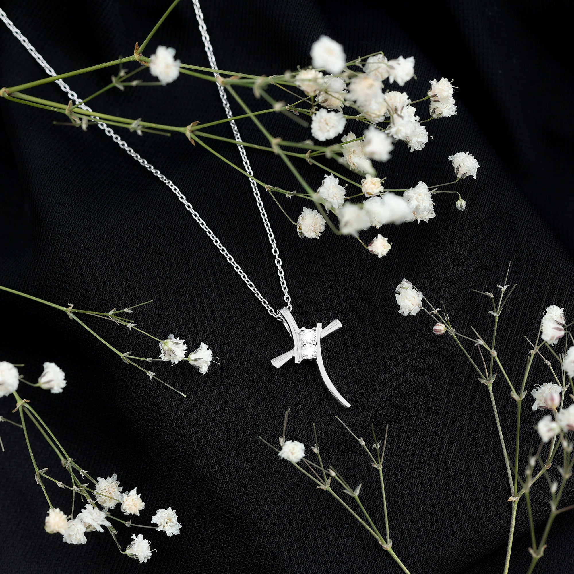 Certified Moissanite Cross Pendant Necklace in sterling Silver D-VS1 92.5 Sterling Silver - Rosec Jewels