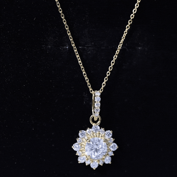 Certified Lab Grown Diamond Wedding Necklace With Chain Lab - ( EF-VS ) - Rosec Jewels