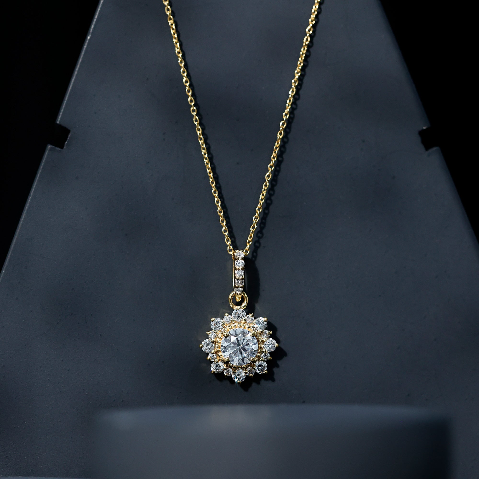 Certified Lab Grown Diamond Wedding Necklace With Chain Lab - ( EF-VS ) - Rosec Jewels