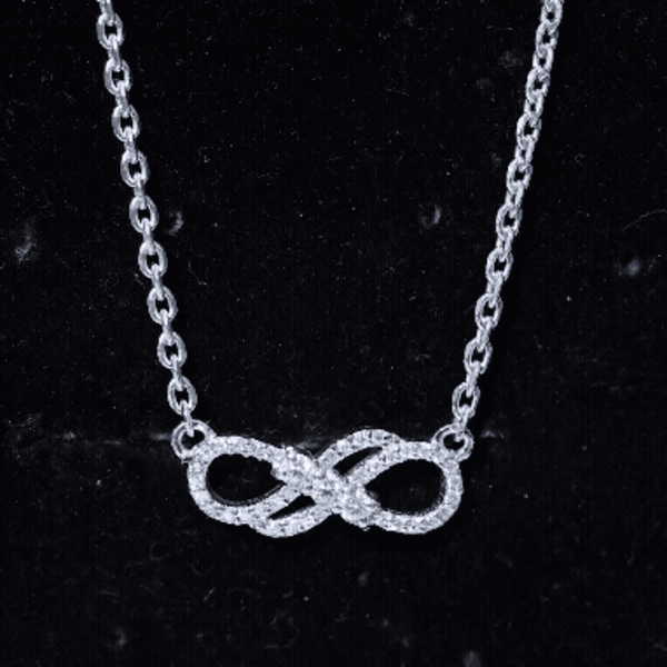 Certified Moissanite Infinity Symbol Necklace for Women D-VS1 92.5 Sterling Silver - Rosec Jewels