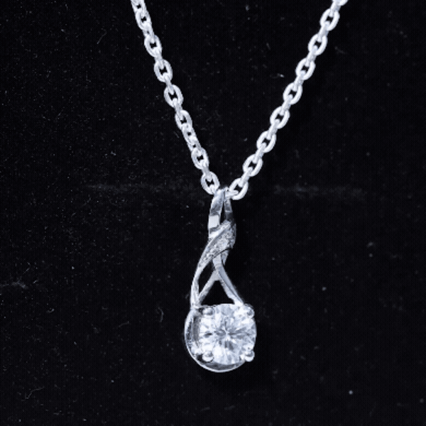 Certified Moissanite Infinity Necklace with Chain D-VS1 92.5 Sterling Silver - Rosec Jewels