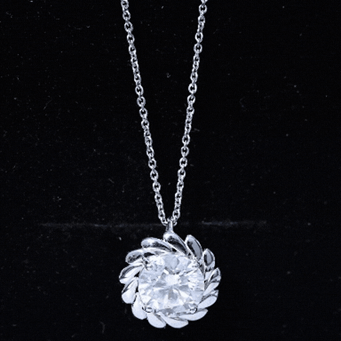 Certified 2 Carat Moissanite Solitaire Necklace with Silver Chain D-VS1 92.5 Sterling Silver - Rosec Jewels