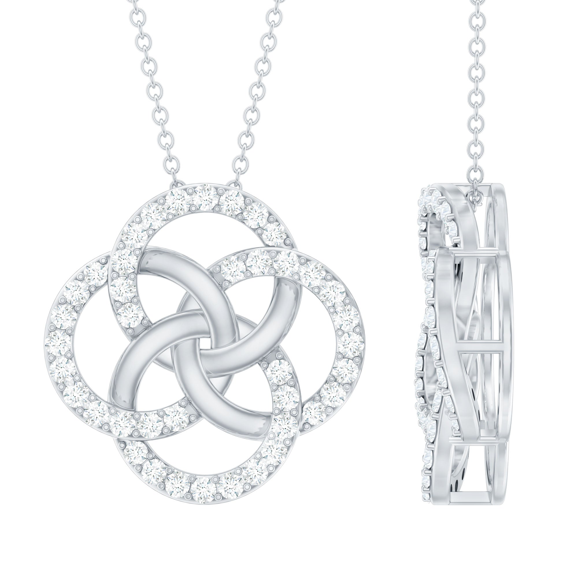 Certified Moissanite Circle Necklace for Women