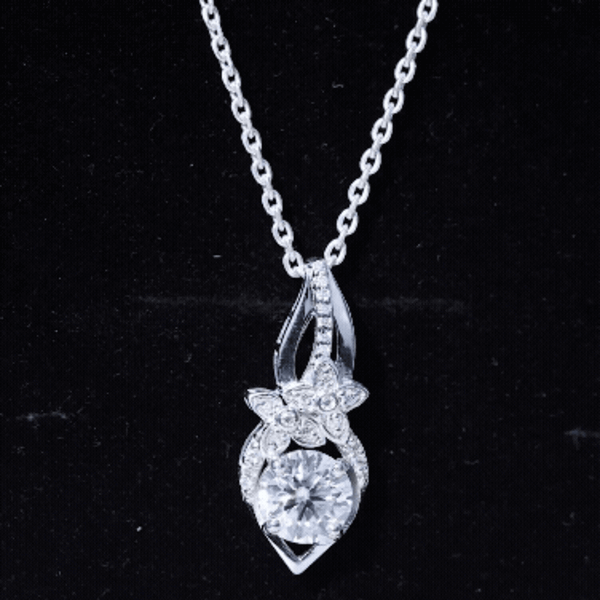 Certified Moissanite Designer Bridal Necklace For Wedding D-VS1 92.5 Sterling Silver - Rosec Jewels