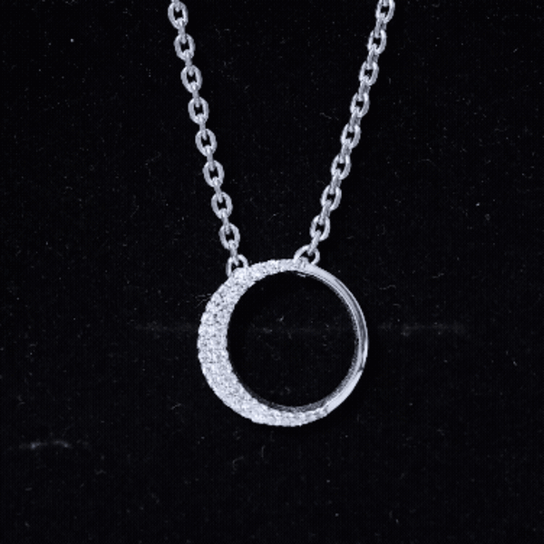Moissanite Circle of Life Necklace with Silver Chain D-VS1 92.5 Sterling Silver - Rosec Jewels