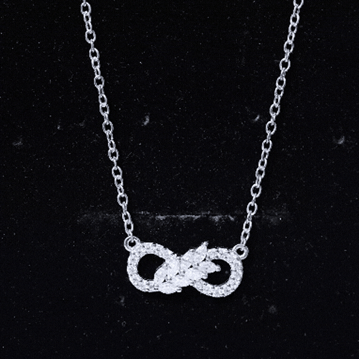 Certified Sterling Silver Moissanite Infinity Necklace D-VS1 92.5 Sterling Silver - Rosec Jewels