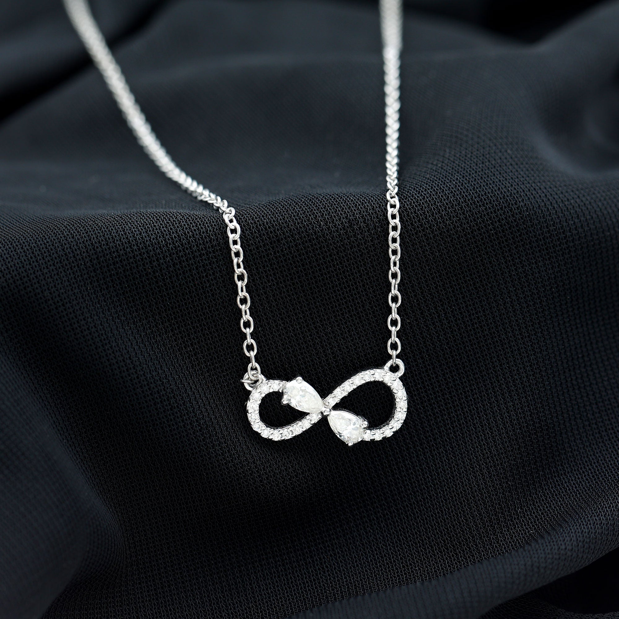 Certified Moissanite Forever Symbol Necklace for Women D-VS1 92.5 Sterling Silver - Rosec Jewels