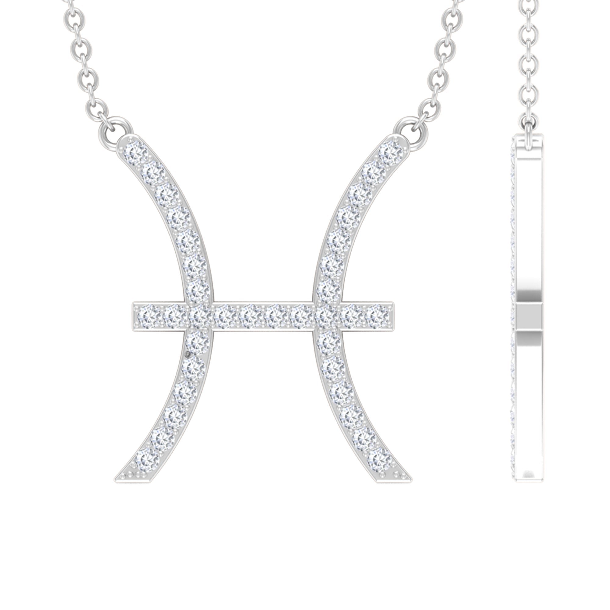Certified Lab Diamond Pisces Zodiac Sign Necklace