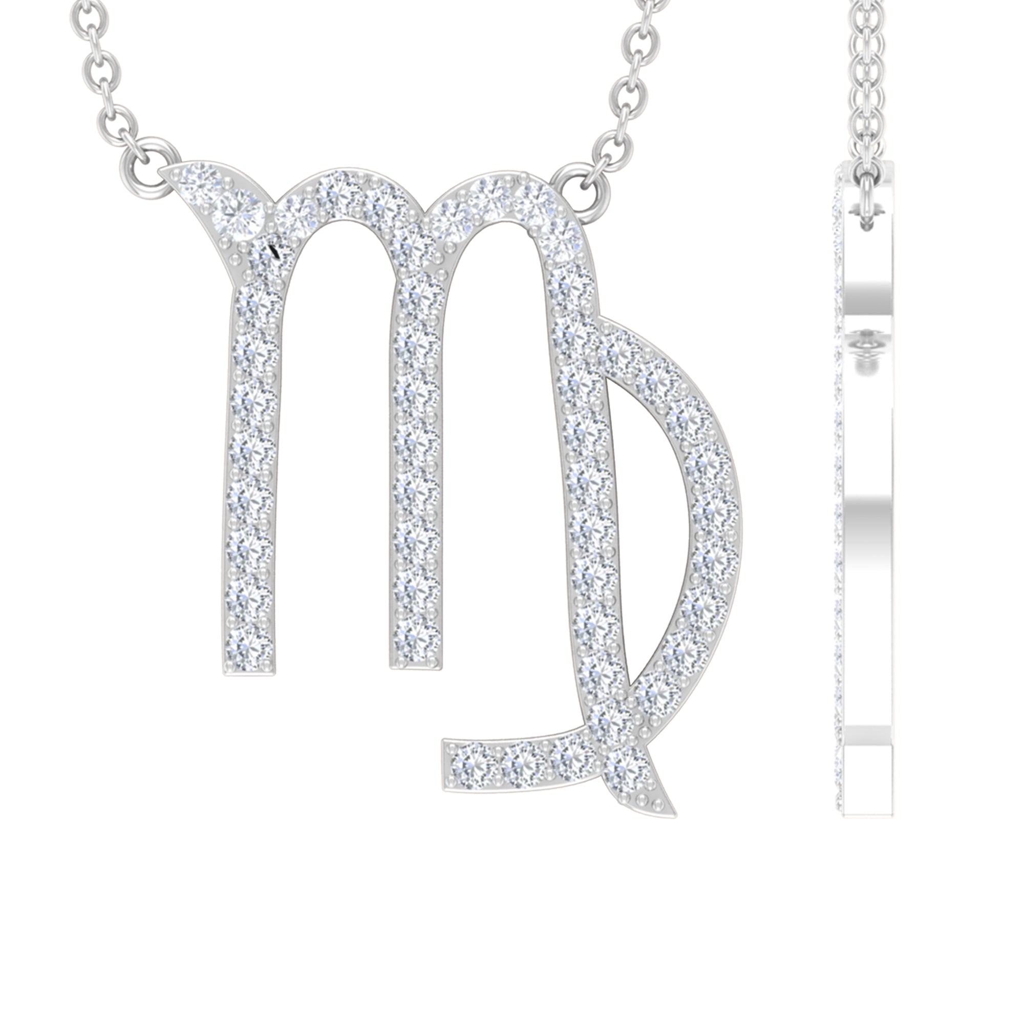 Certified Lab Grown Diamond Zodiac Virgo Necklace