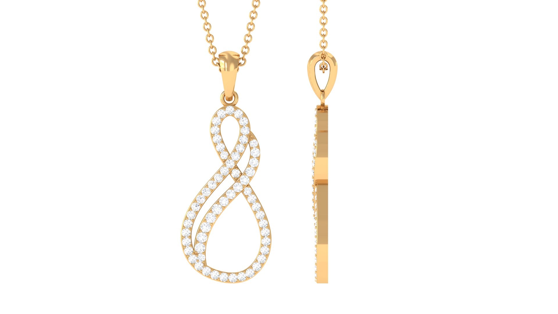 Rosec Jewels-Minimal Diamond Infinity Pendant in Pave Setting