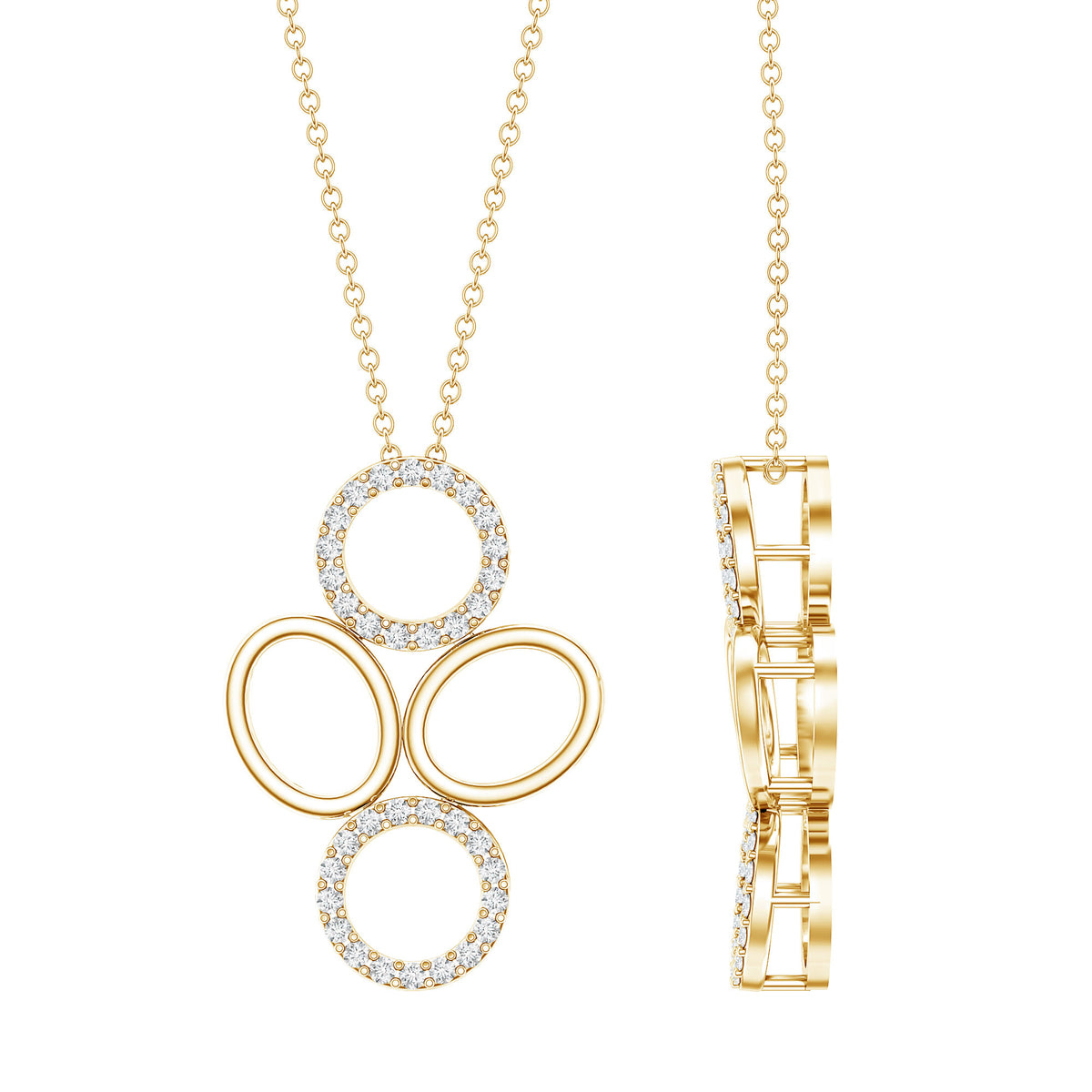 Certified Diamond Contemporary Necklace For Her Natural - ( HI-SI ) - Rosec Jewels