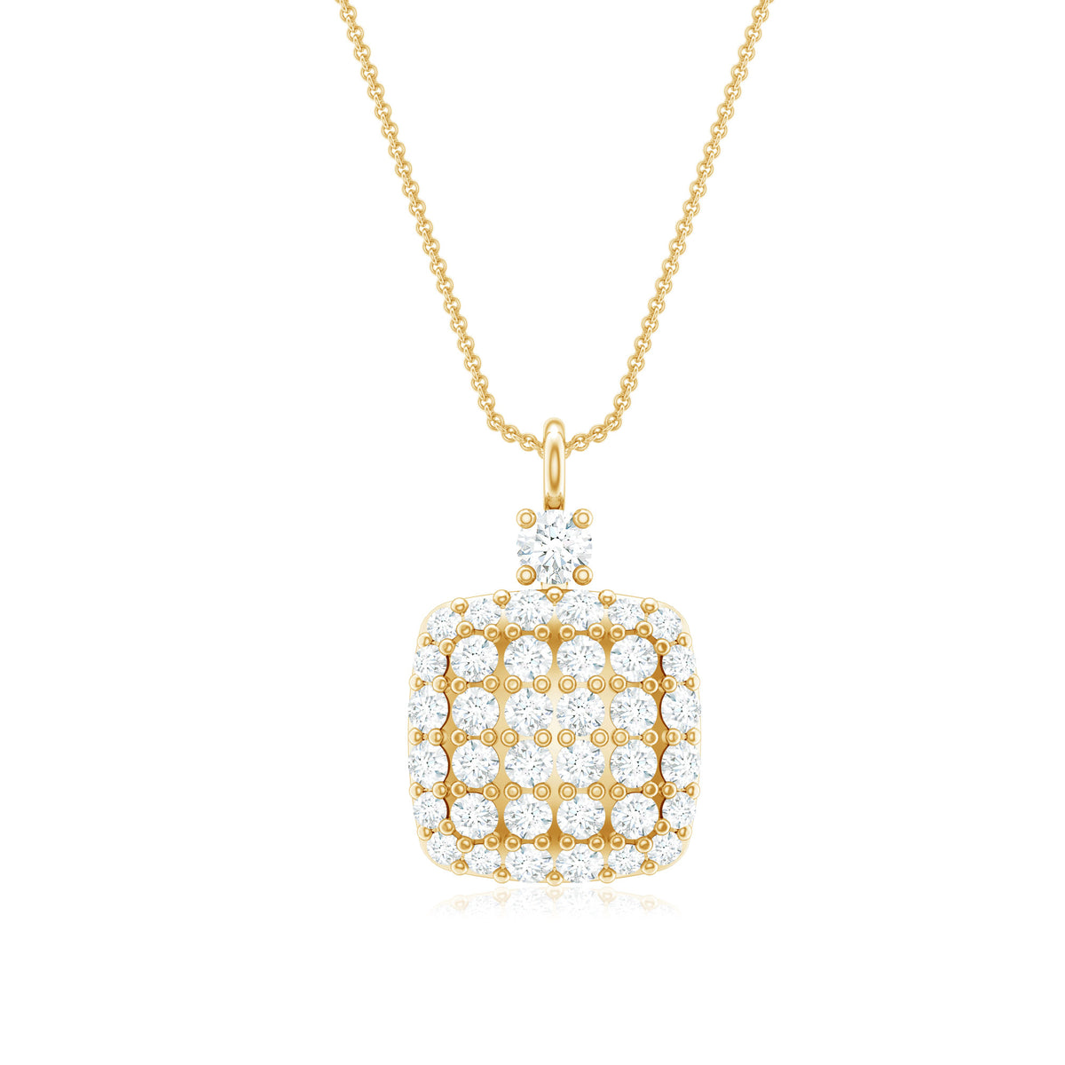 Certified Brilliant Cut Diamond Pendant Necklace Natural - ( HI-SI ) - Rosec Jewels