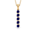2.75 CT Lab Created Blue Sapphire Bar Pendant and Earrings Set Lab Created Blue Sapphire - ( AAAA ) - Quality - Rosec Jewels