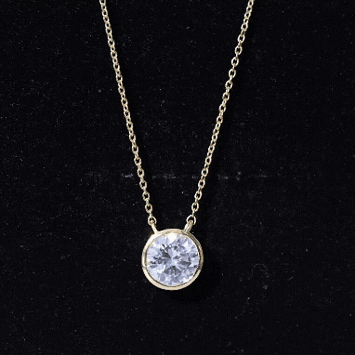 Half Carat Lab Grown Diamond Solitaire Necklace in Sterling Silver Lab - ( EF-VS ) 92.5 Sterling Silver - Rosec Jewels