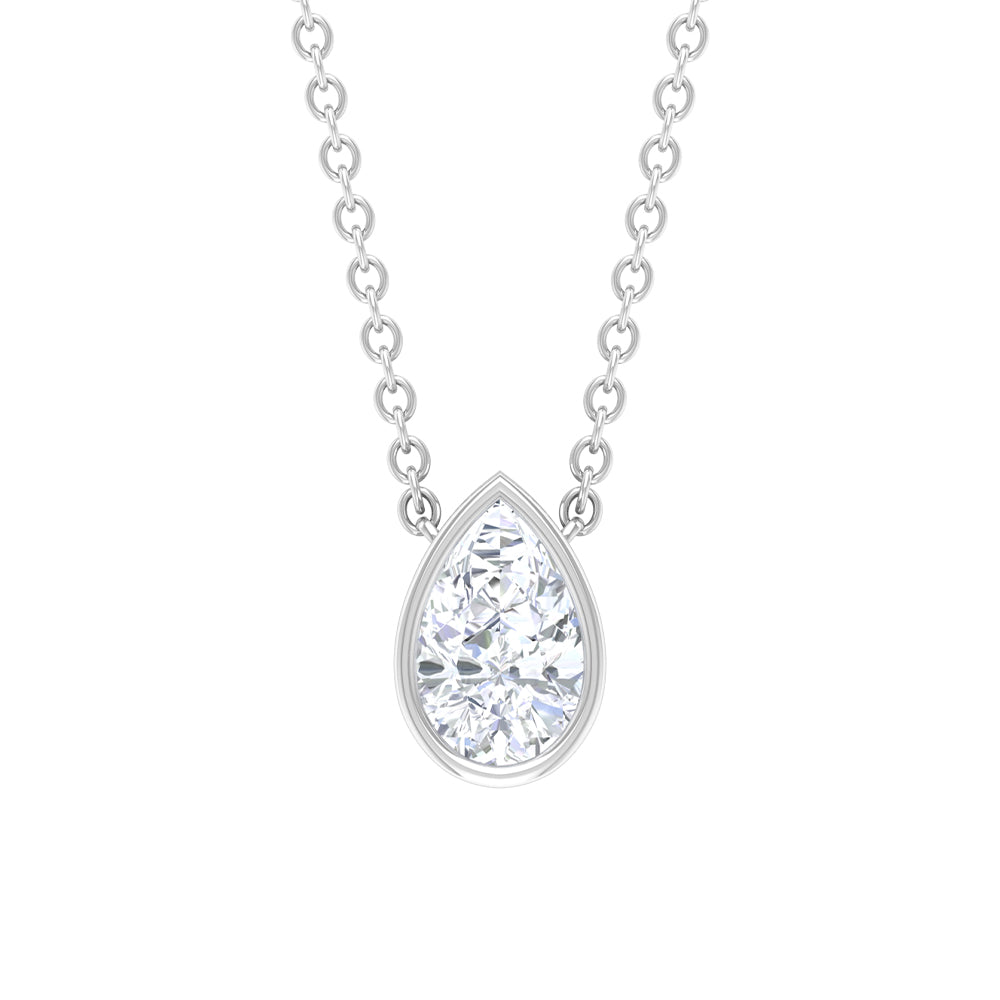 1/4 CT Pear Shape Diamond Solitaire Necklace