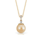 Simple South Sea Pearl Drop Pendant with Diamond South Sea Pearl - ( AAA ) - Quality - Rosec Jewels