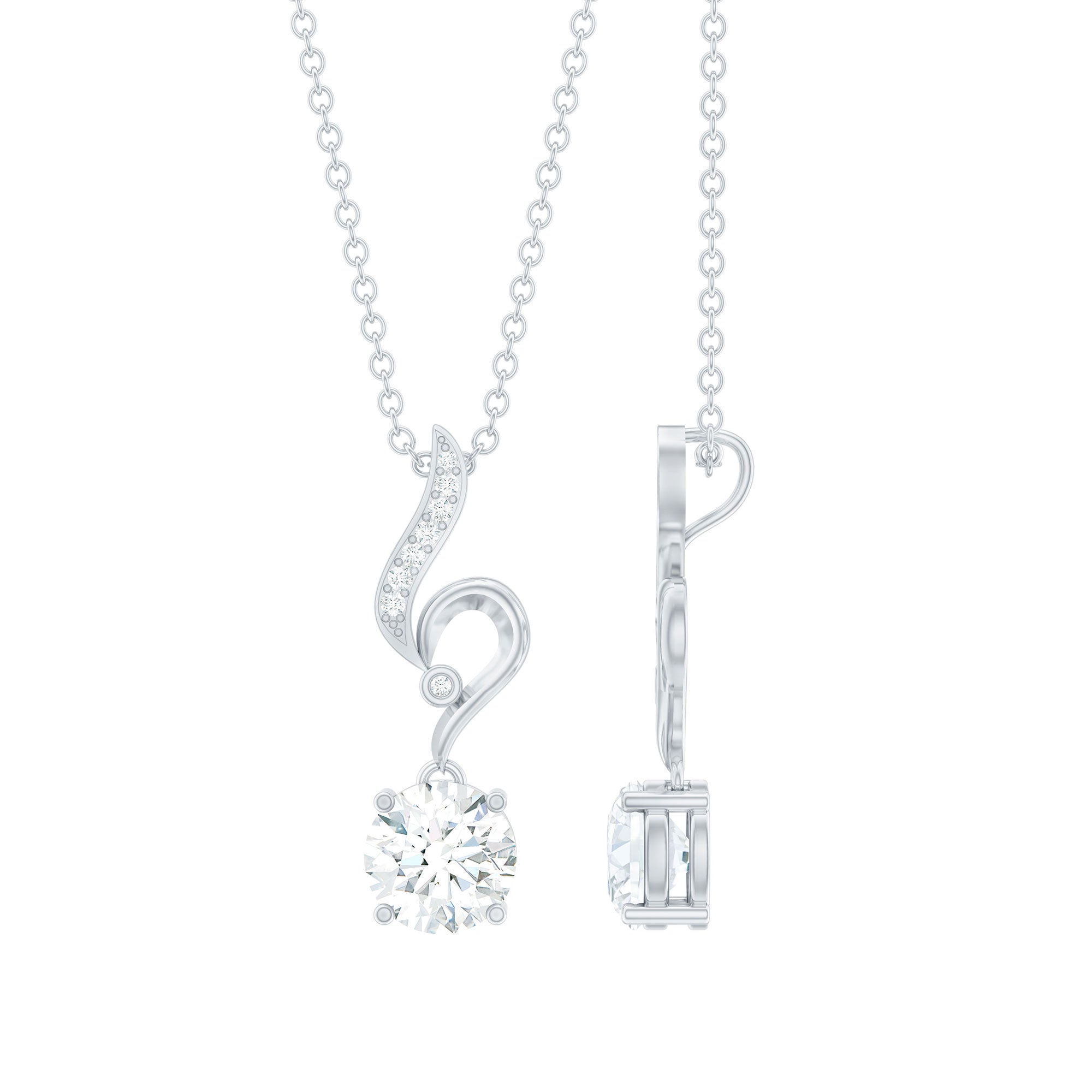 Certified Lab Grown Diamond Solitaire Wedding Necklace