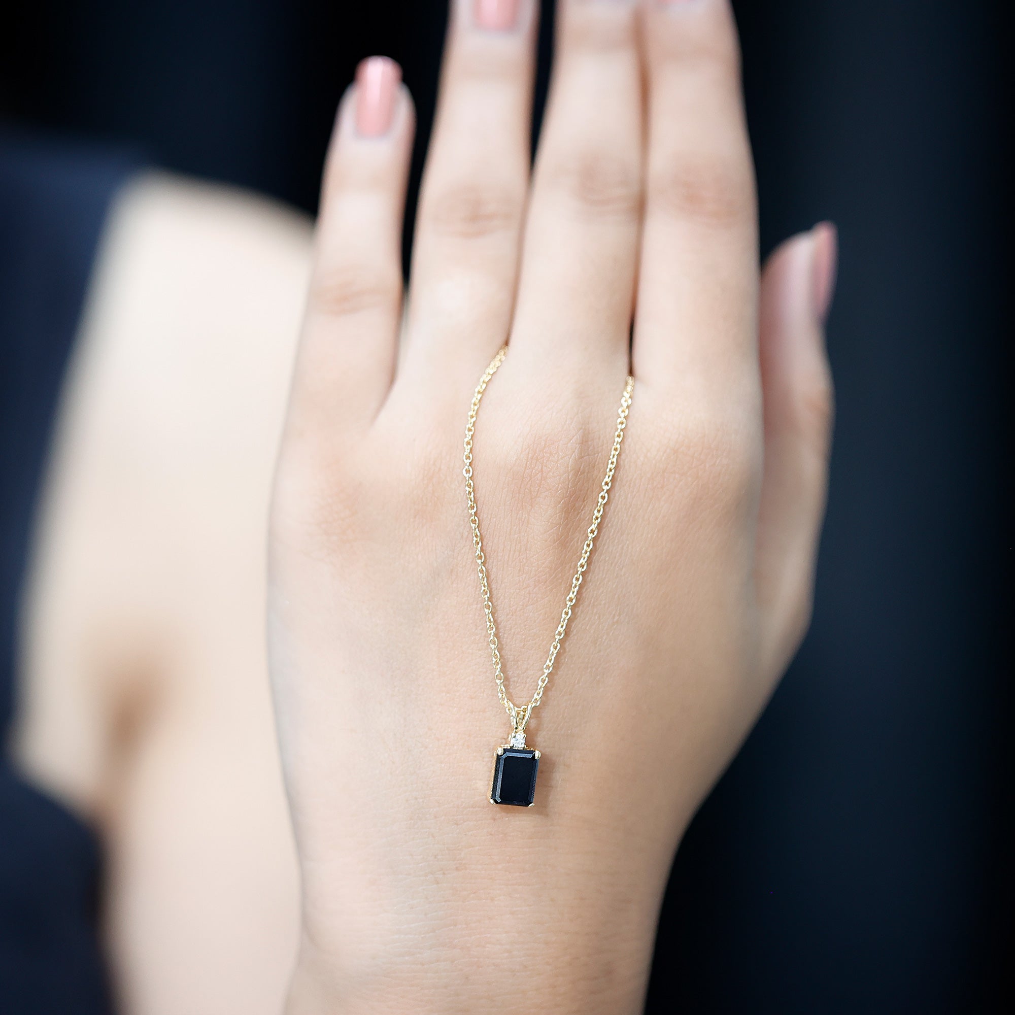 Genuine 1.68 Carat Black Diamond Solitaire Necklace for Women AAA 14K Yellow Gold Plated Silver - Rosec Jewels