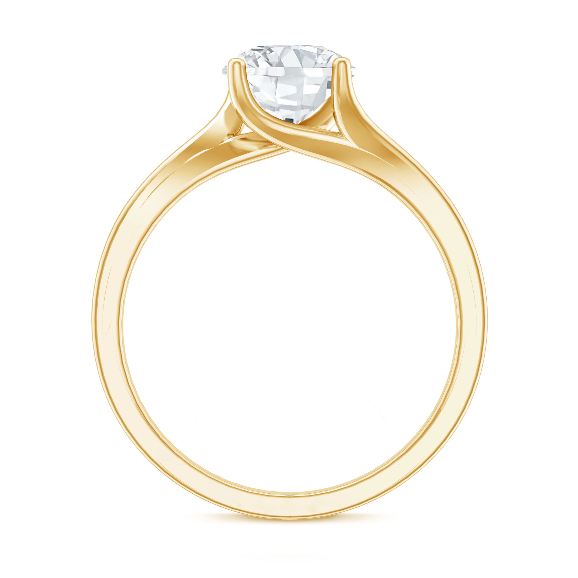 Certified Solitaire Moissanite Bypass Engagement Ring D-VS1 - Rosec Jewels