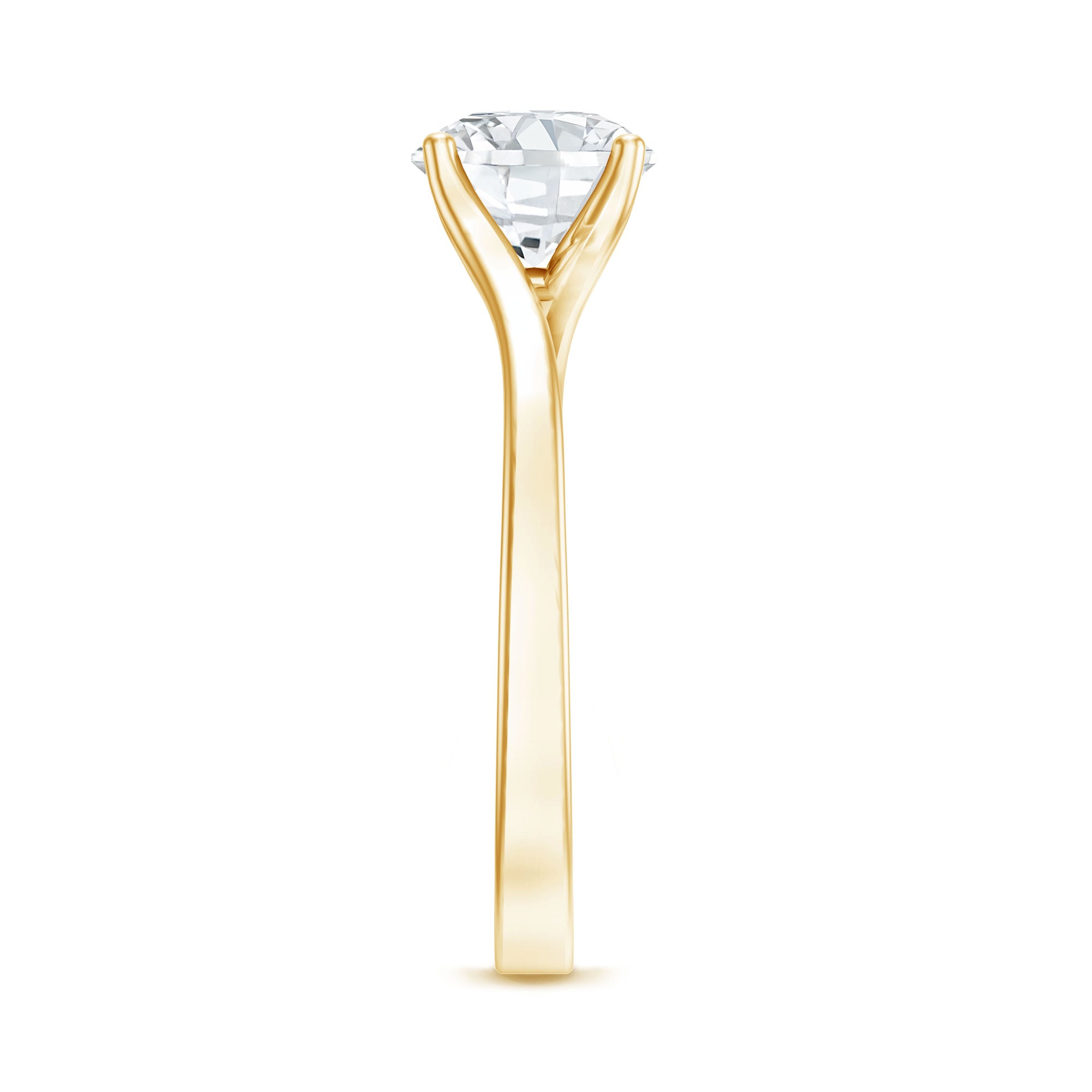 Certified Solitaire Moissanite Bypass Engagement Ring D-VS1 - Rosec Jewels
