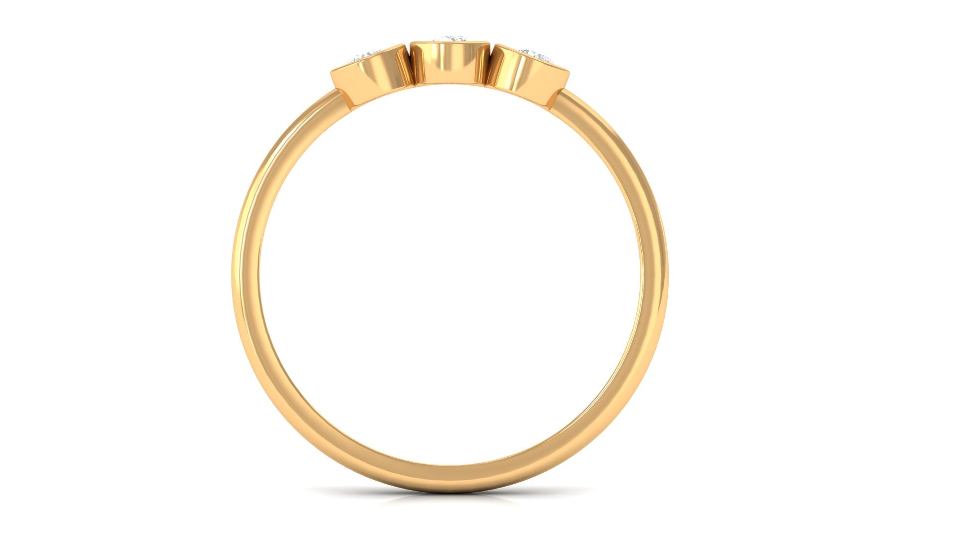 Rosec Jewels-Natural Diamond 3 Stone Promise Ring with Certificate