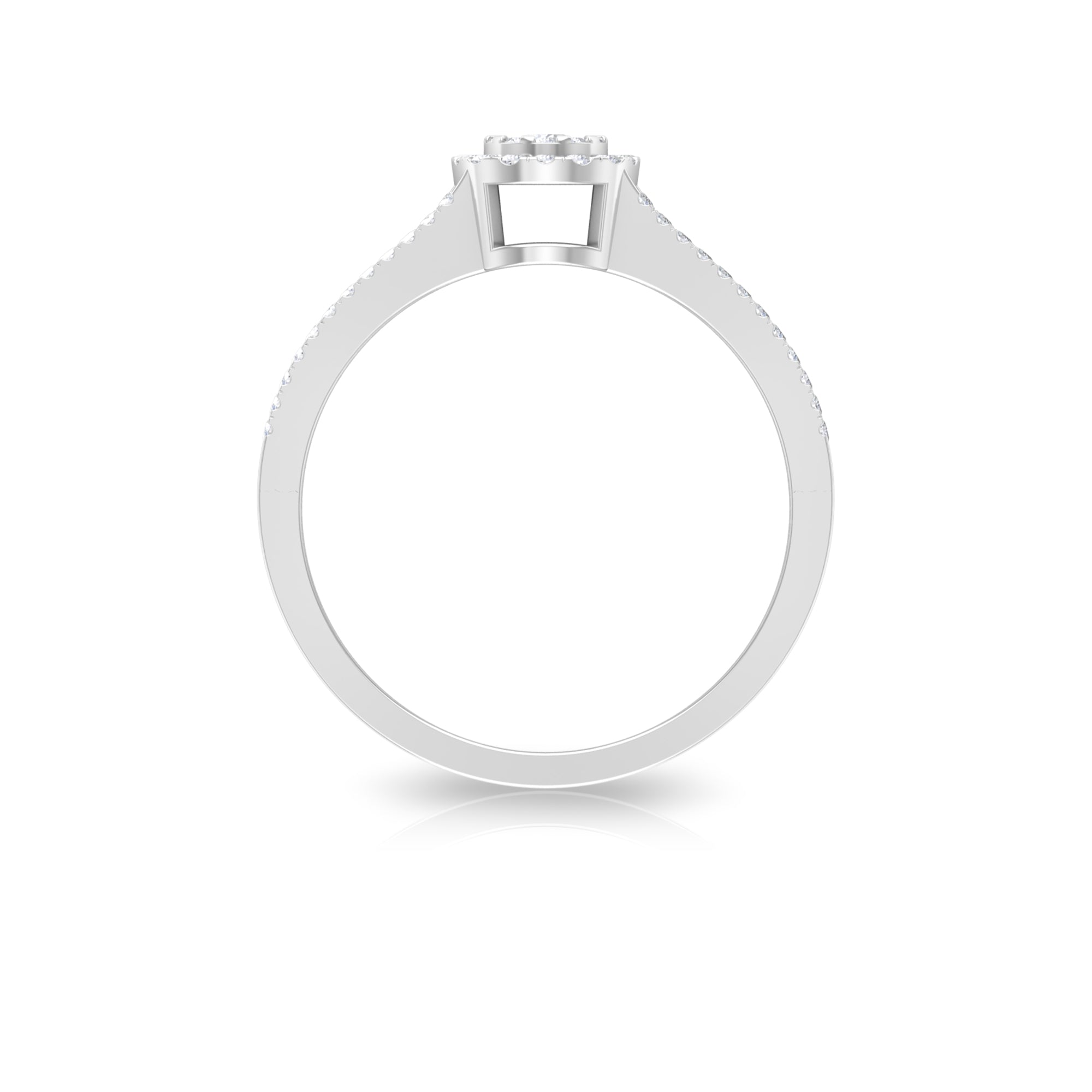 Classic Diamond Split Shank Engagement Ring Natural - ( HI-SI ) - Rosec Jewels