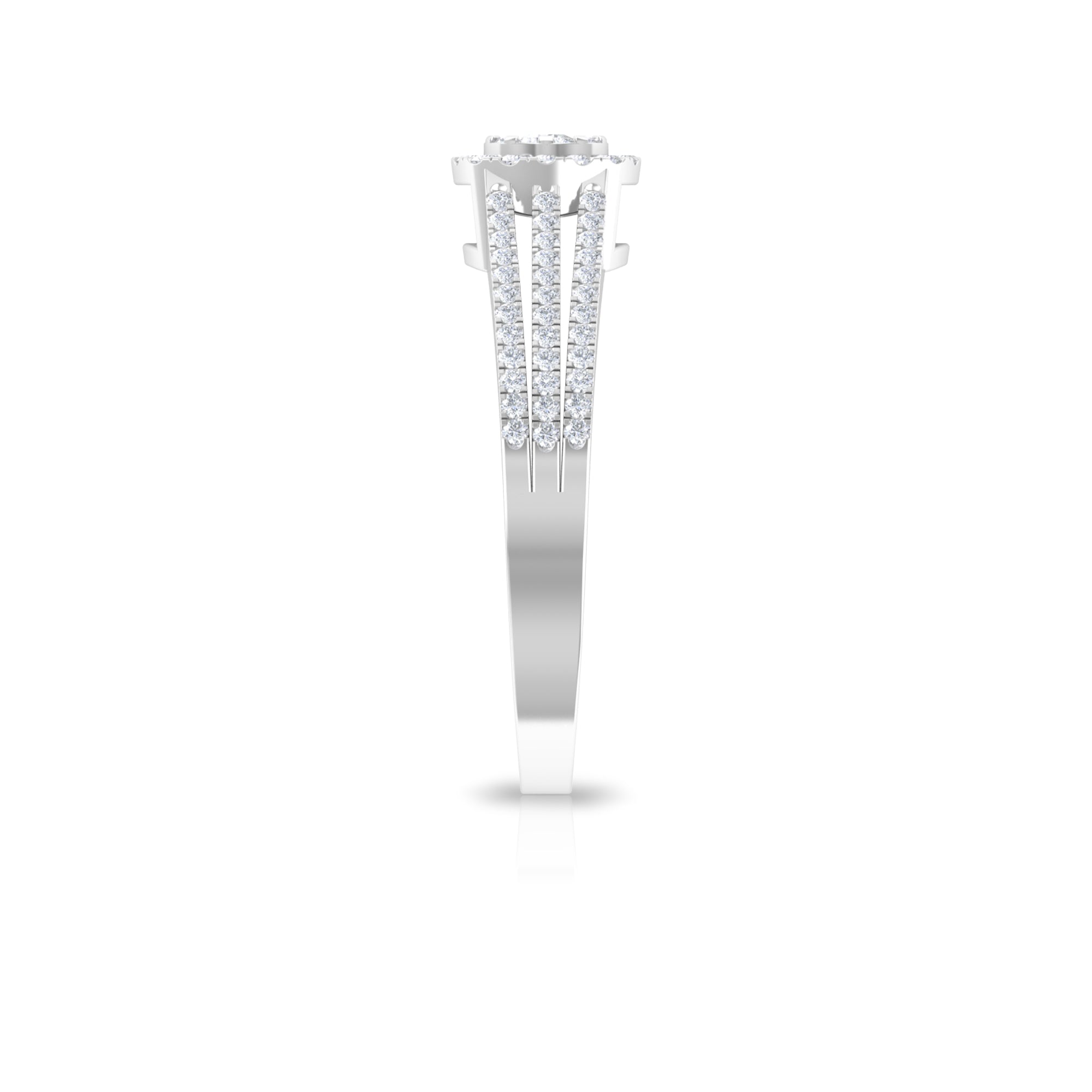 Classic Diamond Split Shank Engagement Ring Natural - ( HI-SI ) - Rosec Jewels