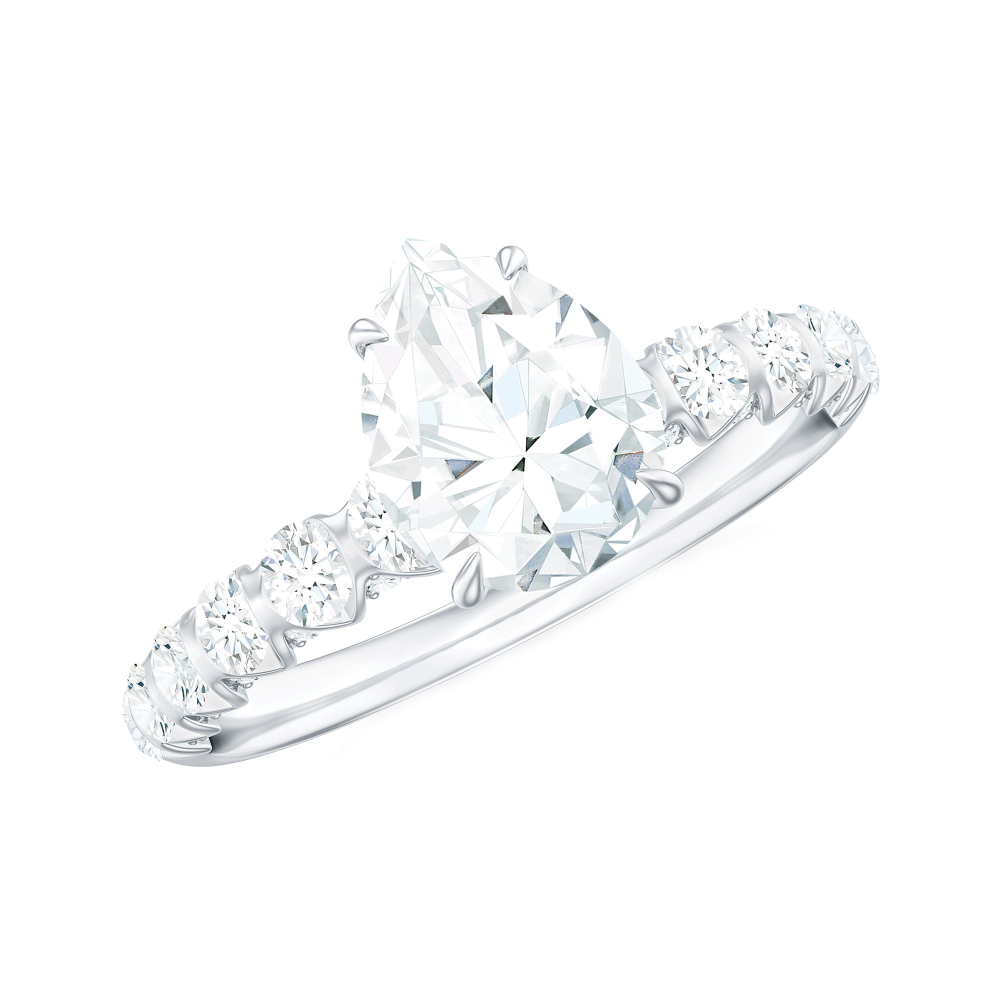 Rosec Jewels-Pear Shaped Moissanite Solitaire Engagement Ring