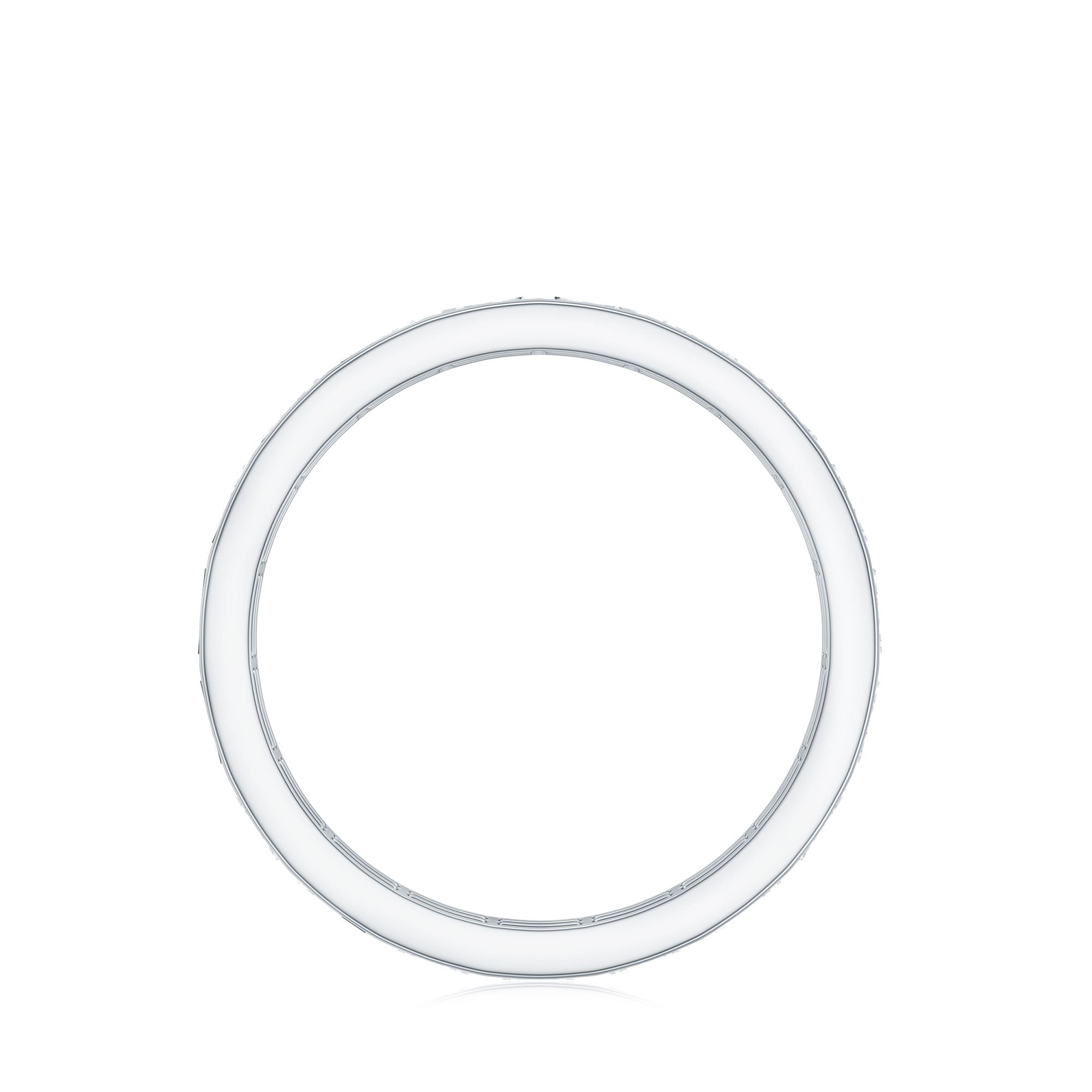 Baguette Cut Certified Moissanite Two Row Eternity Band D-VS1 - Rosec Jewels