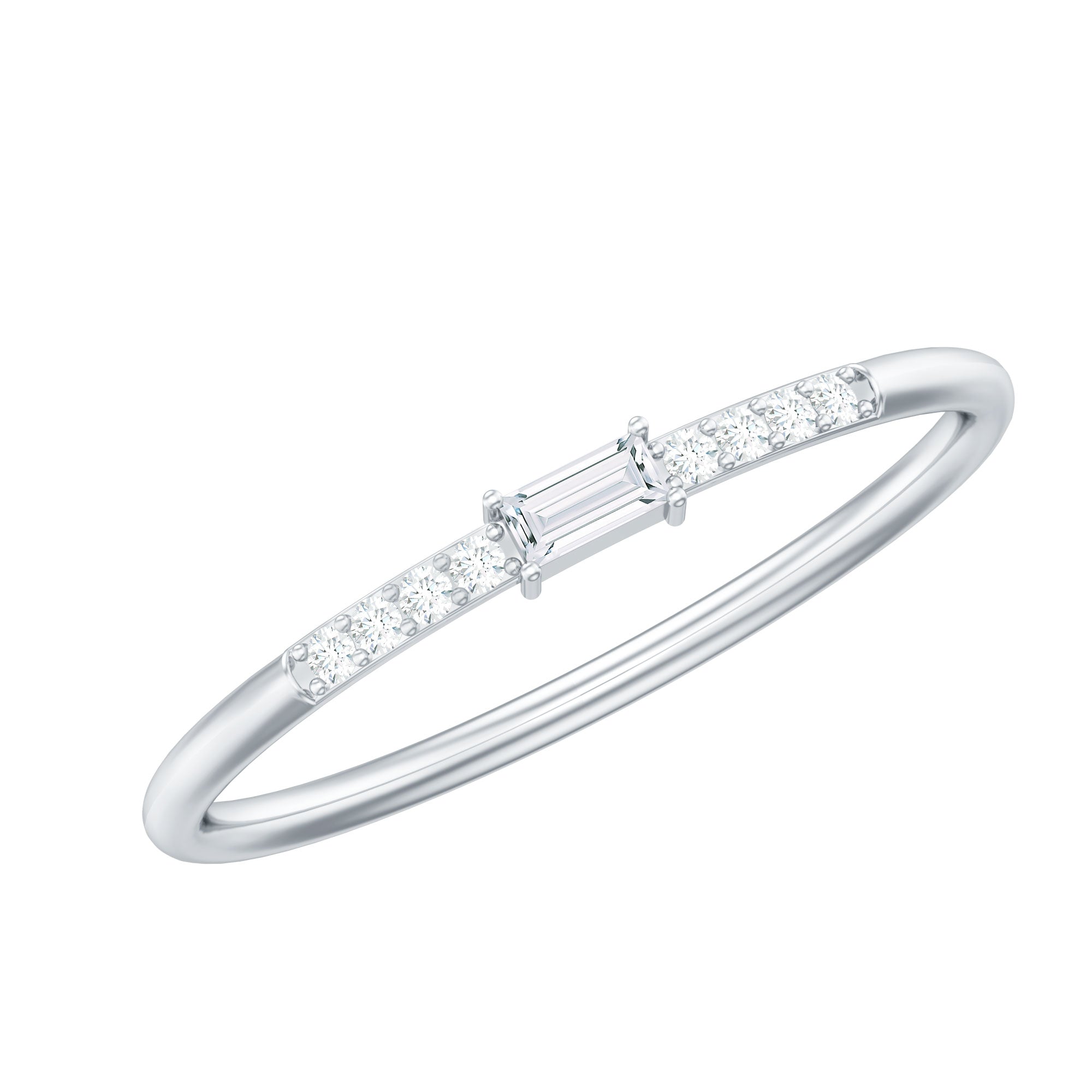 Moissanite Minimalist Stackable Promise Ring D-VS1 - Rosec Jewels