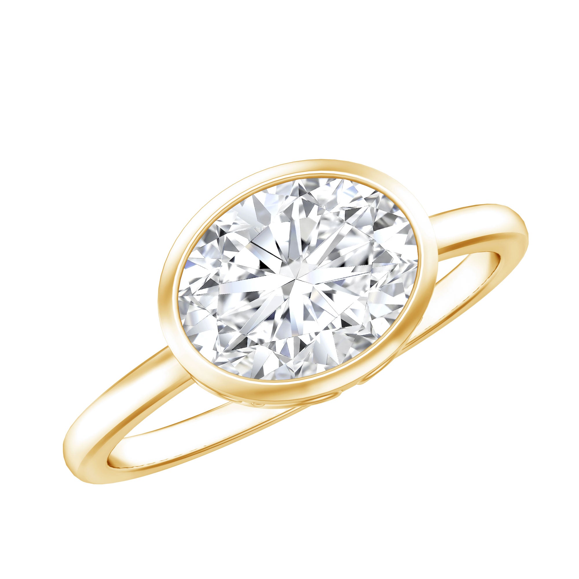 Certified 7X9 MM Oval Moissanite East West Engagement Ring D-VS1 - Rosec Jewels