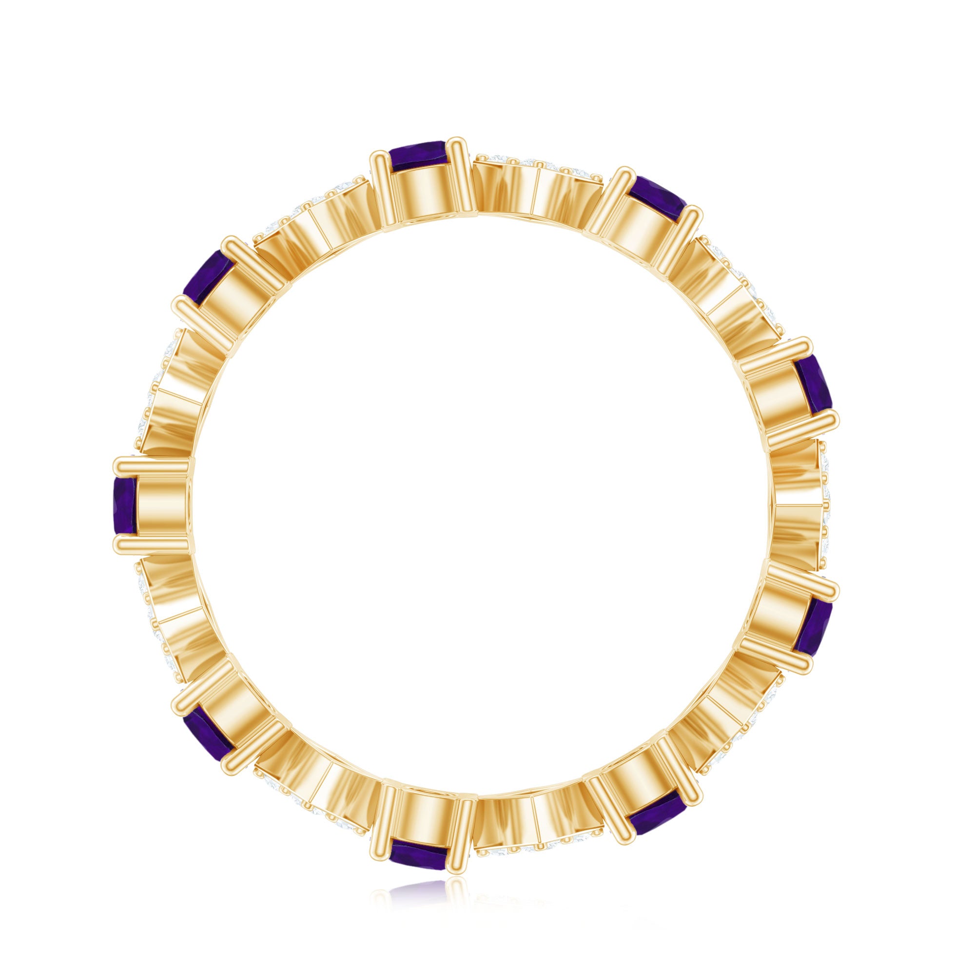Rosec Jewels-Natural Amethyst Diamond Eternity Ring for Women