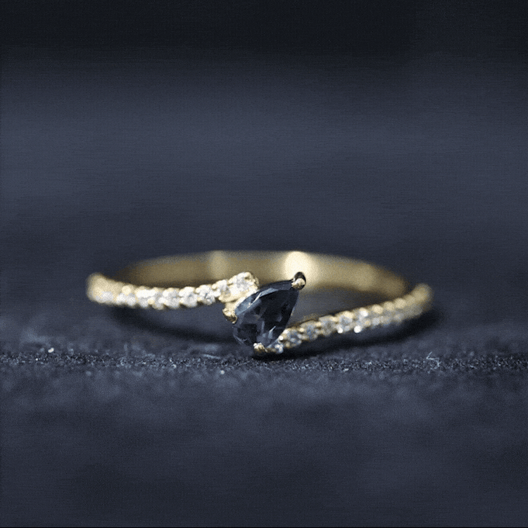 Genuine London Blue Topaz Promise Ring with Diamond AAA - Rosec Jewels