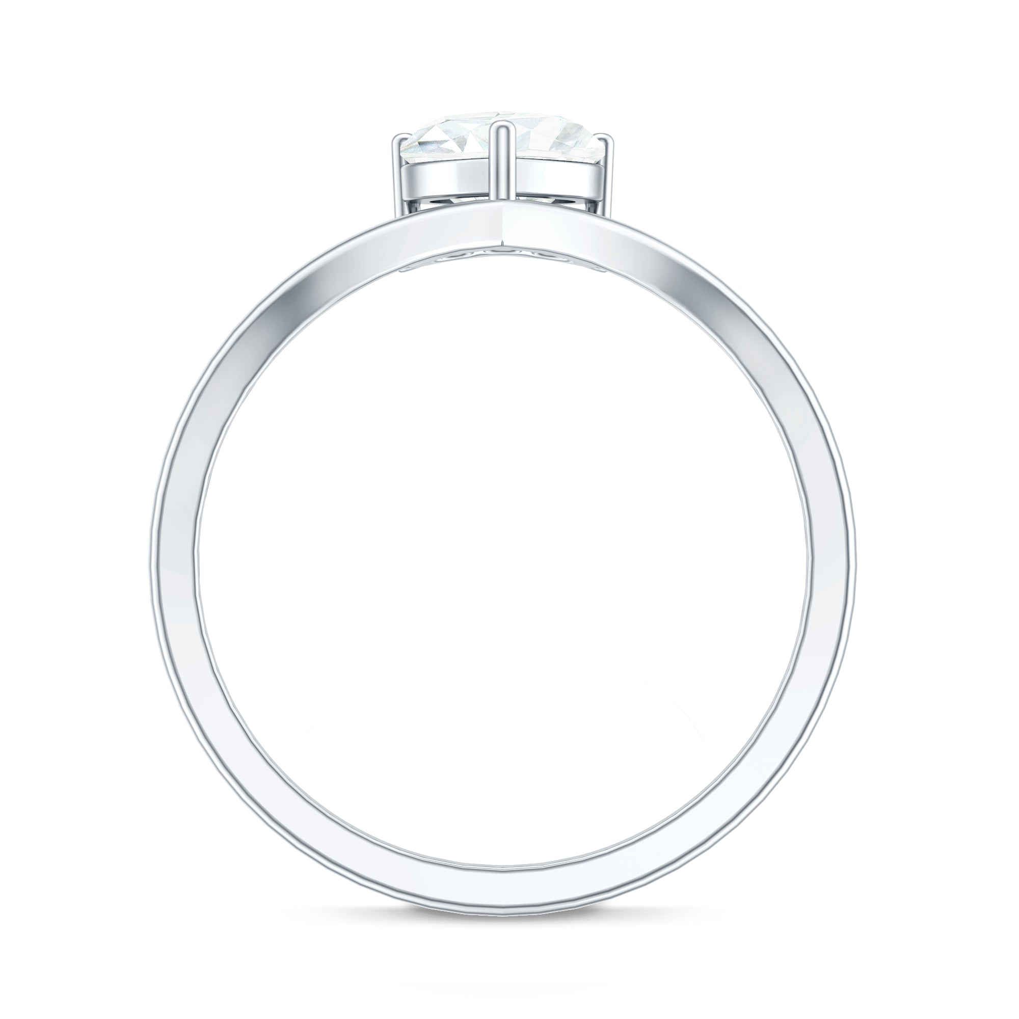 Rosec Jewels-0.75 Carat Heart Shape Lab Grown Diamond Chevron Engagement Ring