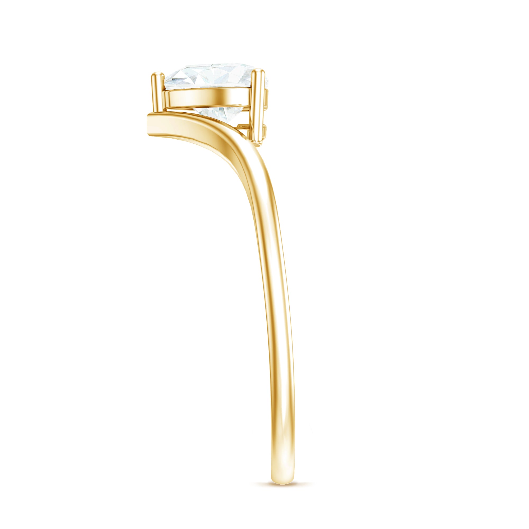 Rosec Jewels-0.75 Carat Heart Shape Lab Grown Diamond Chevron Engagement Ring