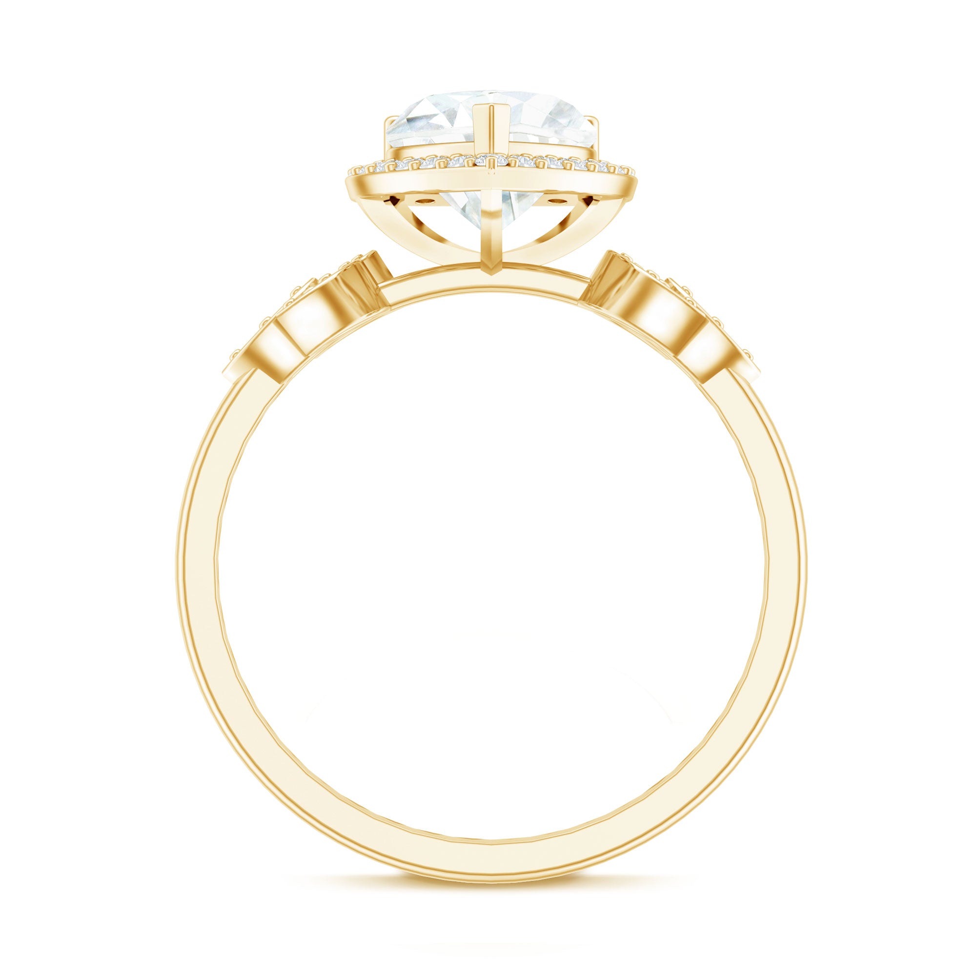 Rosec Jewels-1.25 Carat Heart Shaped Lab Grown Diamond Halo Engagement Ring