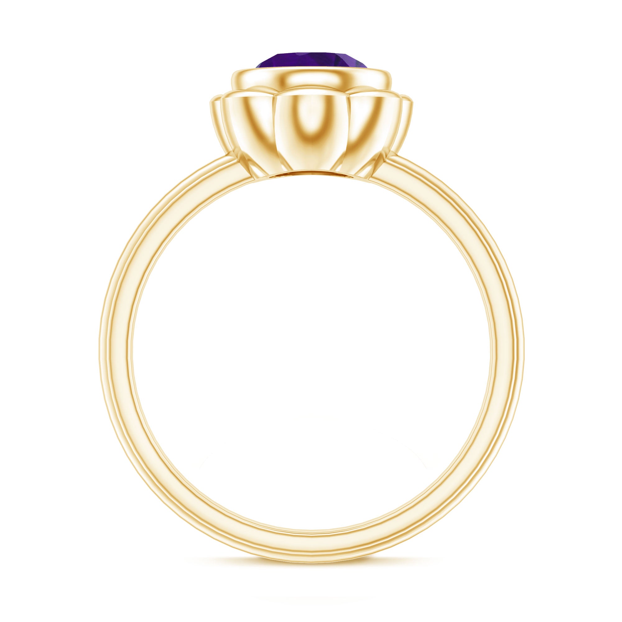 Rosec Jewels-1 Carat Amethyst Engagement Ring in Bezel Setting