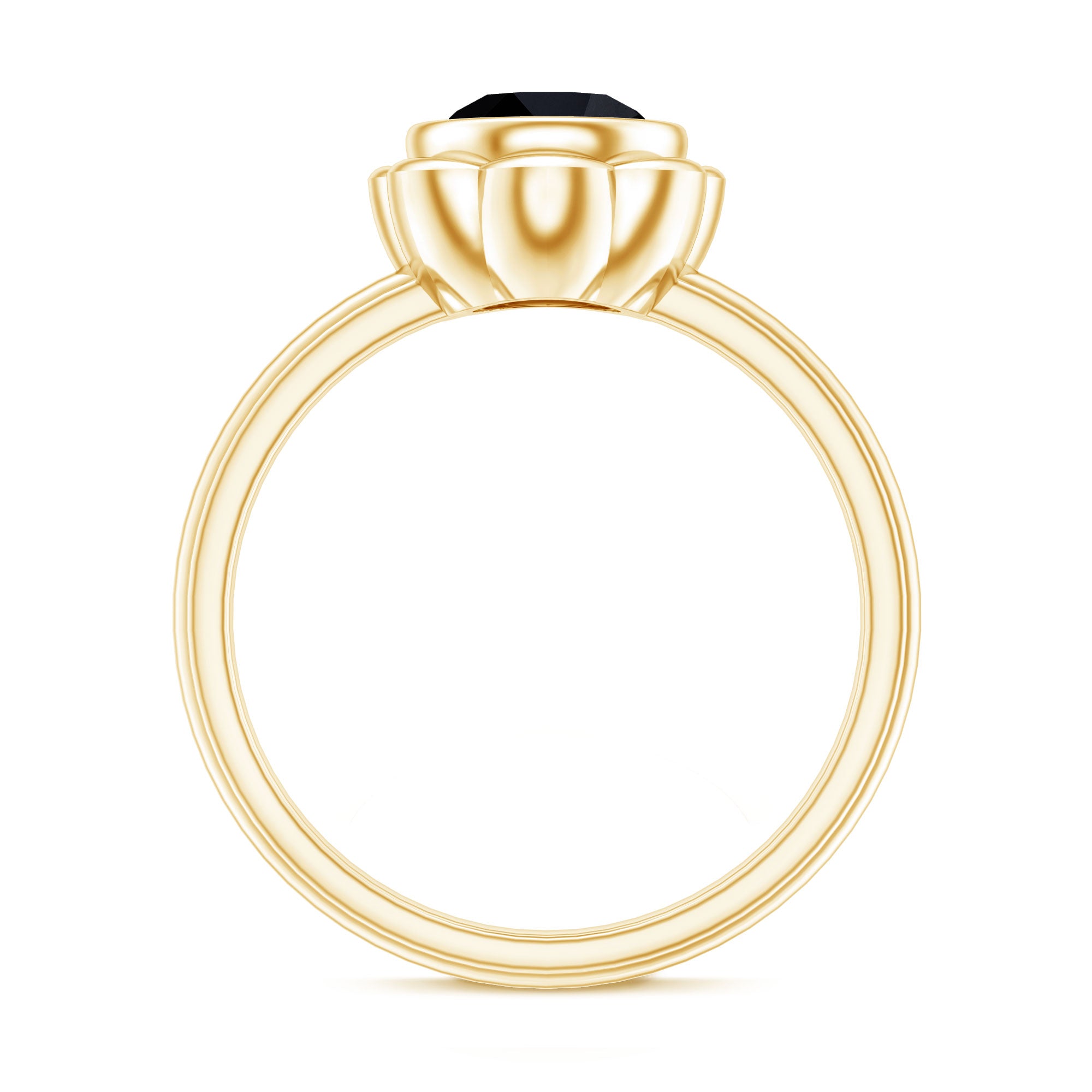 Rosec Jewels-1.2 Carat Black Onyx Bezel Set Engagement Ring