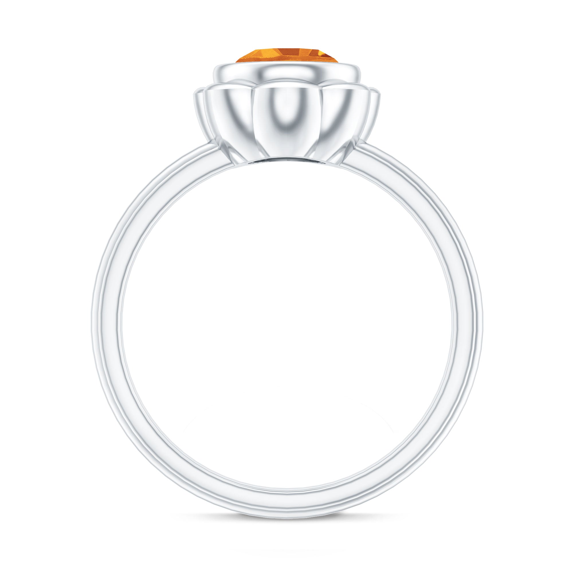 Rosec Jewels-1 Carat Citrine Solitaire Engagement Ring in Bezel Setting