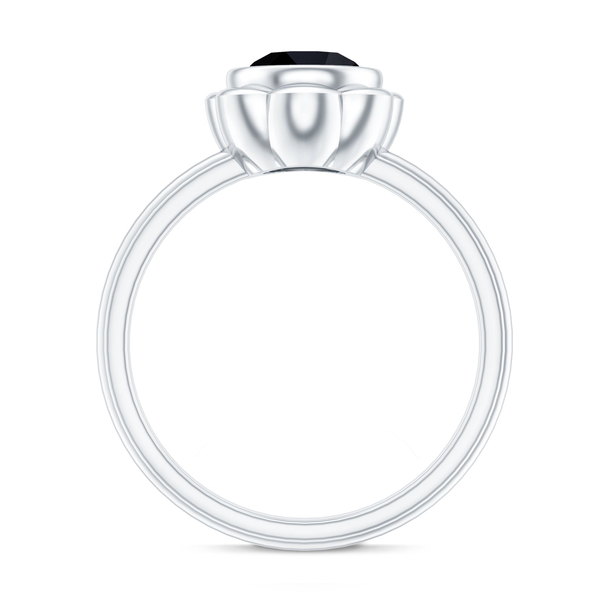 Rosec Jewels-1.5 Carat Lab Grown Black Diamond Flower Engagement Ring