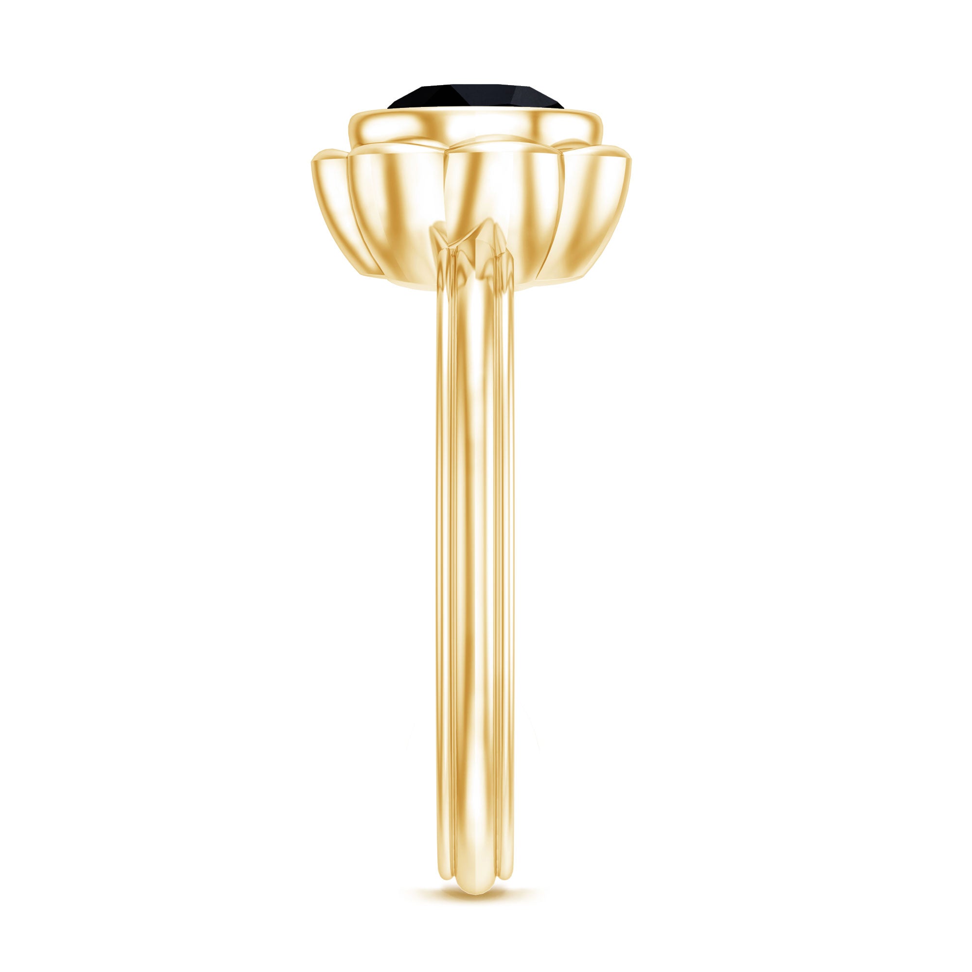 Rosec Jewels-1.5 Carat Lab Grown Black Diamond Flower Engagement Ring