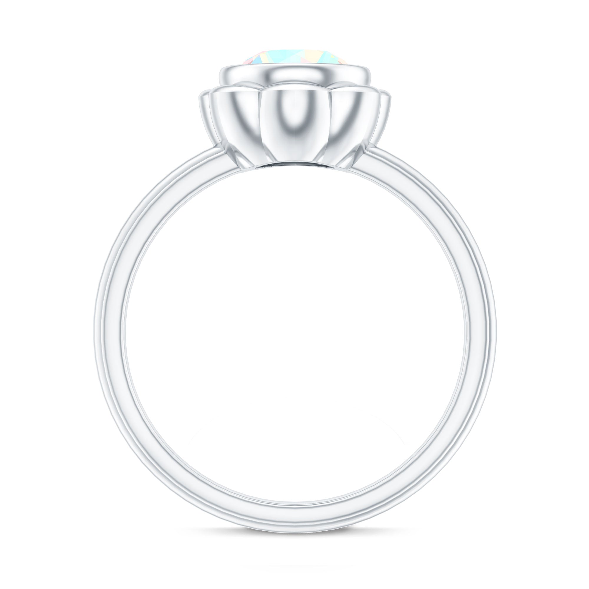 Rosec Jewels-1.5 Carat Ethiopian Opal Engagement Ring for Women