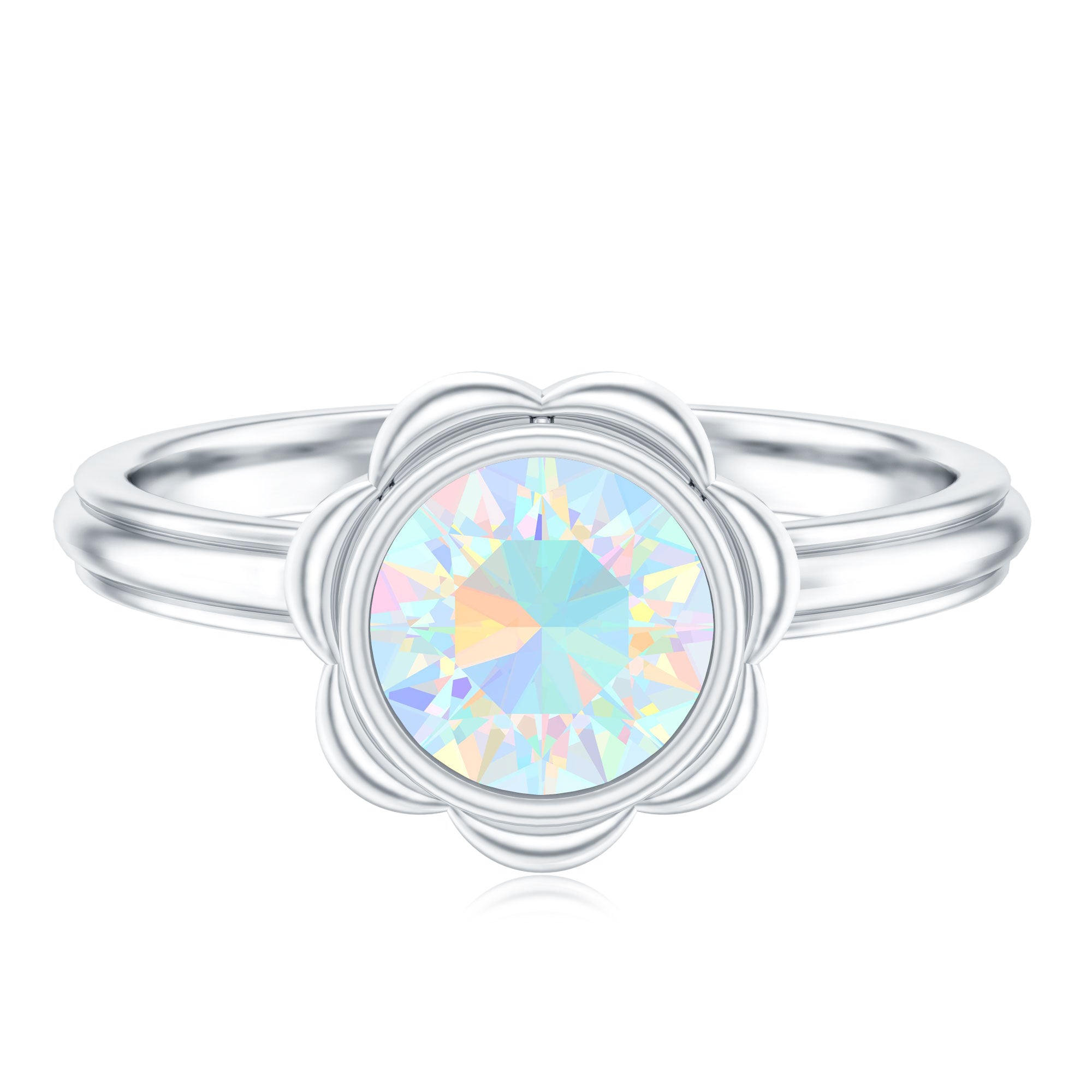 Rosec Jewels-1.5 Carat Ethiopian Opal Engagement Ring for Women