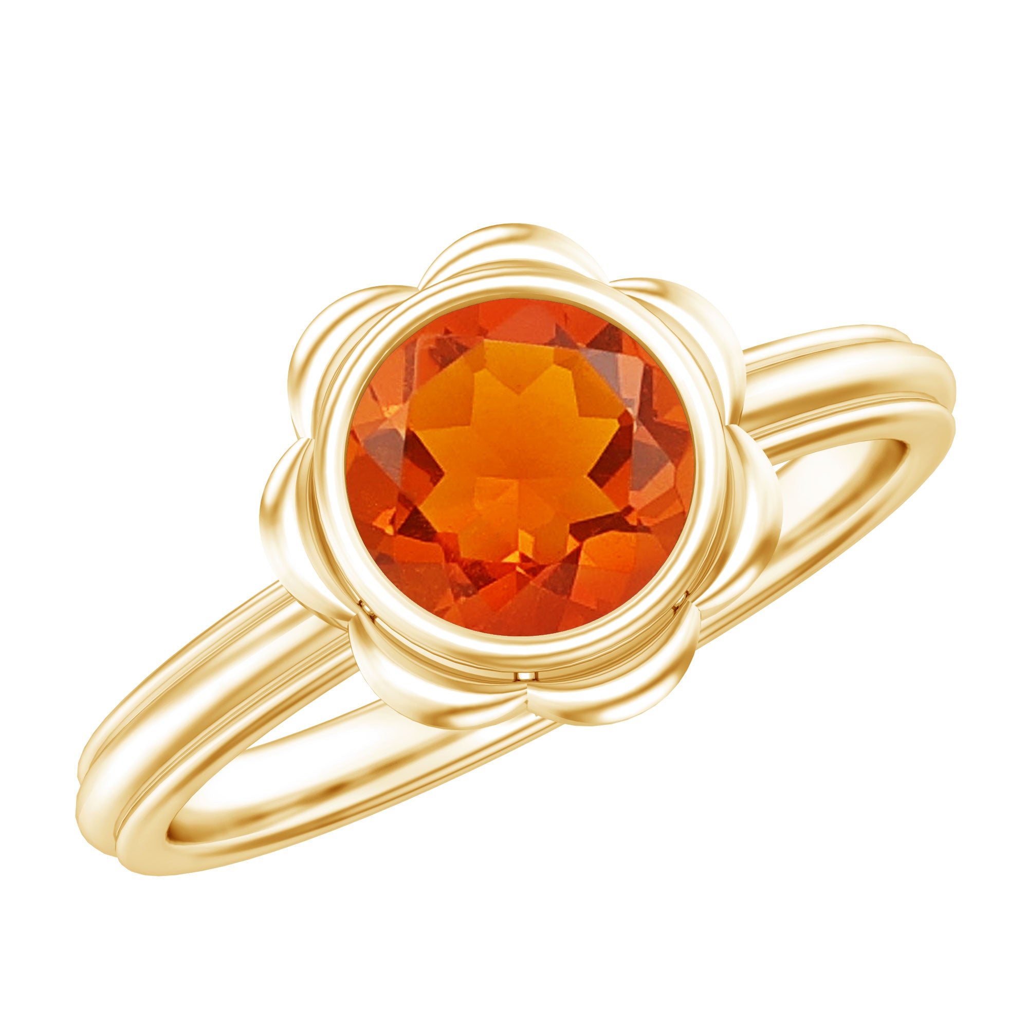Rosec Jewels-1.5 Carat Real Fire Opal Flower Engagement Ring