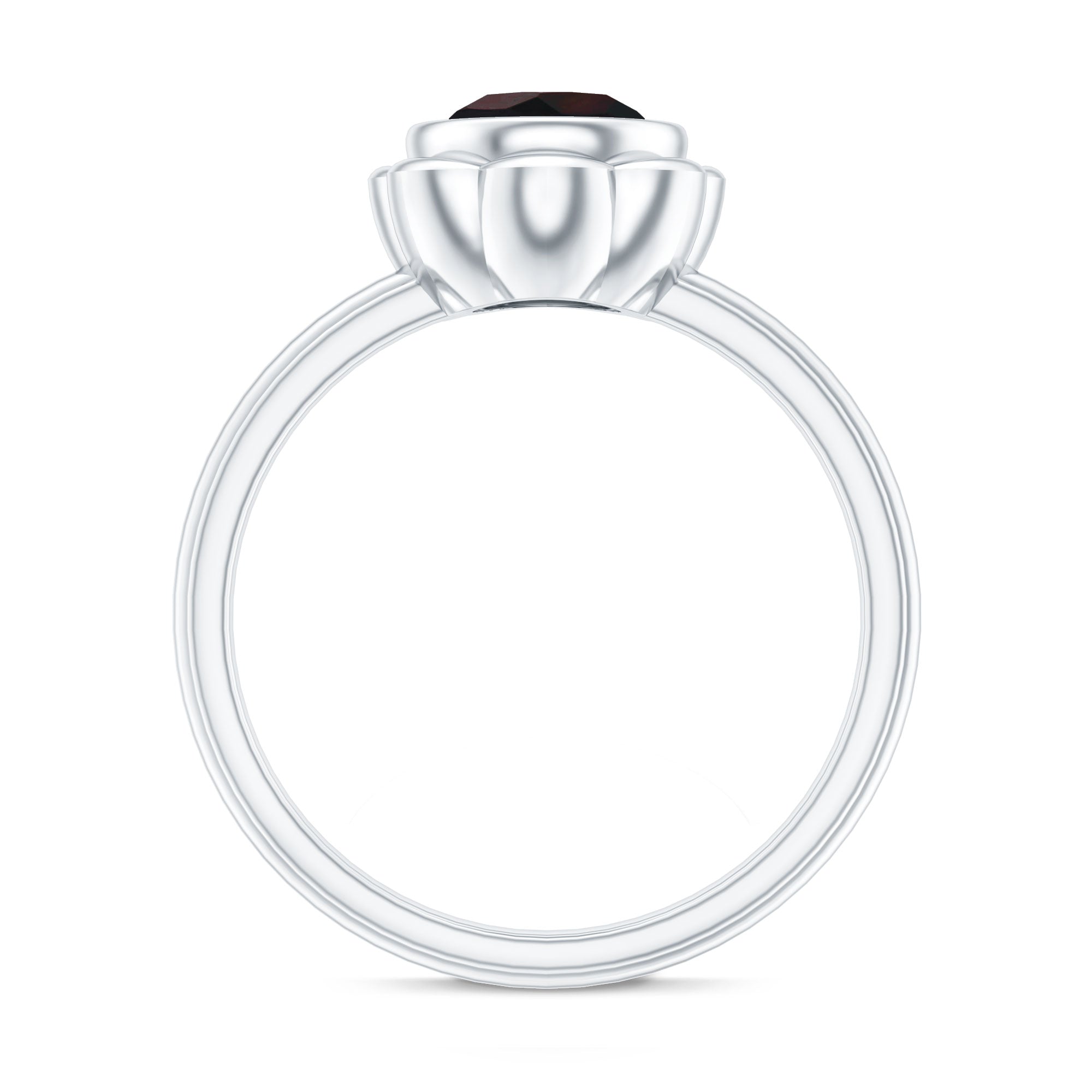 Rosec Jewels-1.5 Carat Round Cut Black Opal Solitaire Engagement Ring in Bezel Setting