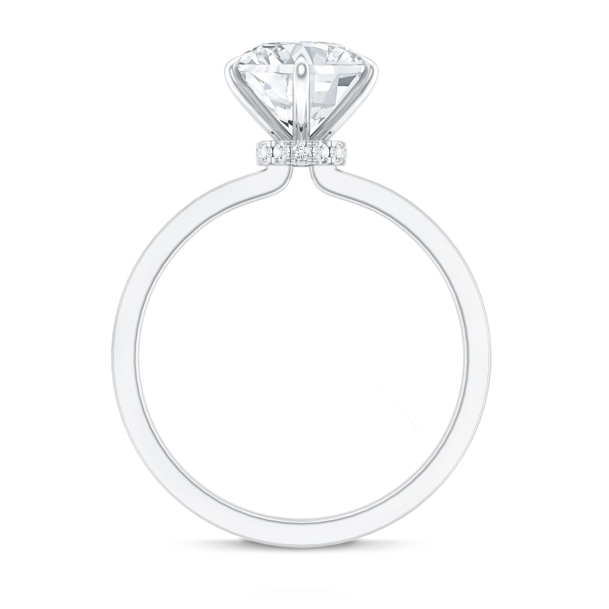 Rosec Jewels-2 Carat Lab Grown Diamond Solitaire Engagement Ring with Hidden Halo